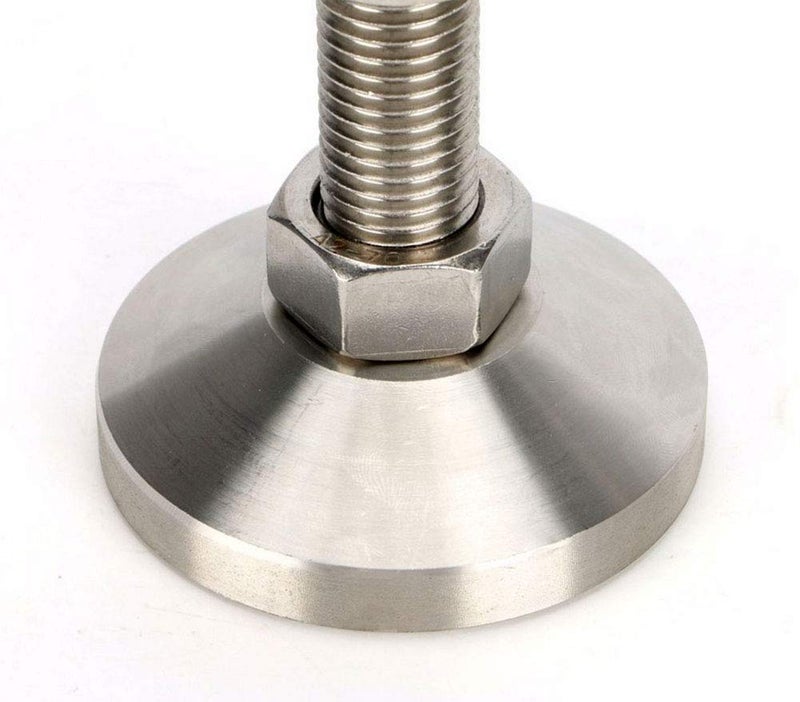 Hyever Leveling Screw Leg Heavy Duty Carbon Steel Nickel Plated 4" Adjustable Feet Leveler for Furniture Mechanical Equipment Pack of 2 - Image 2
